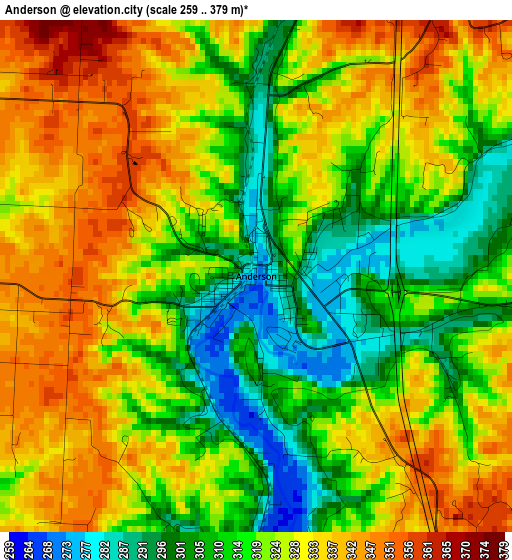 Anderson elevation map