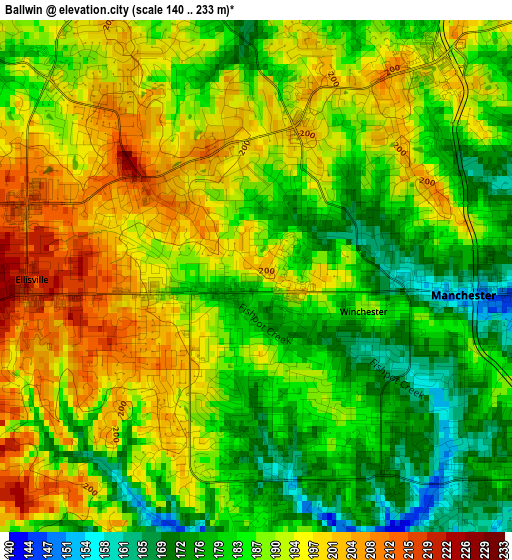 Ballwin elevation map