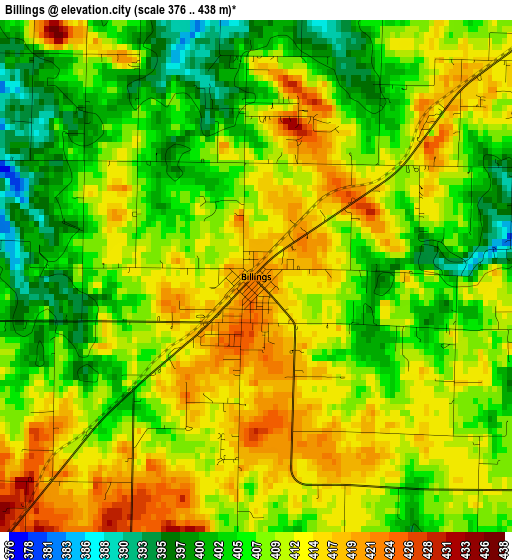 Billings elevation map