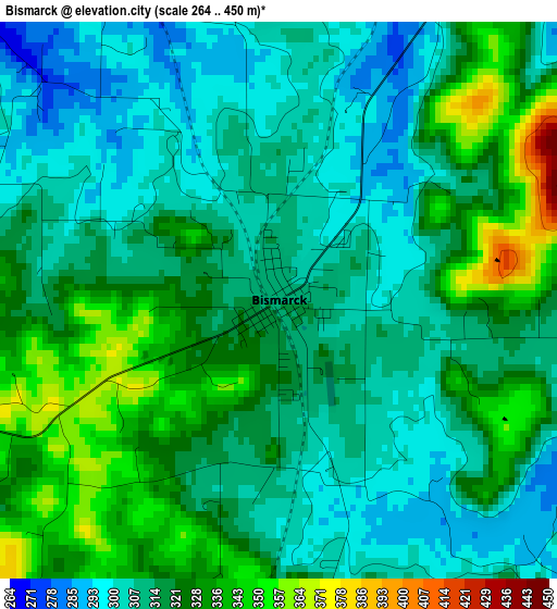 Bismarck elevation map