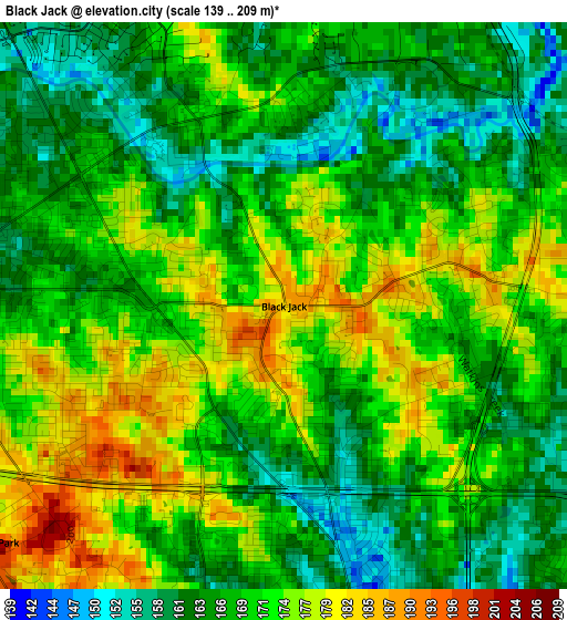 Black Jack elevation map