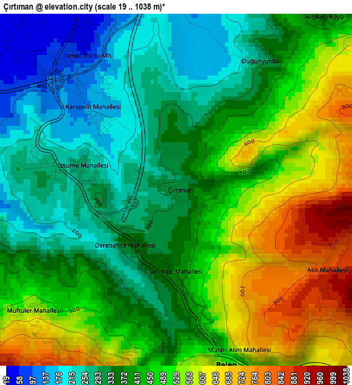 Çırtıman elevation map