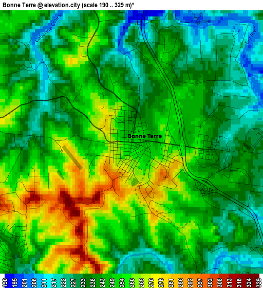 Bonne Terre elevation map