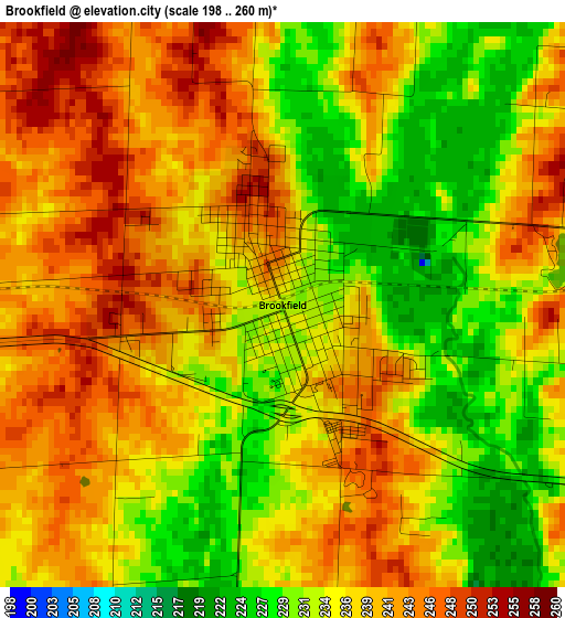 Brookfield elevation map