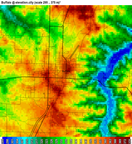 Buffalo elevation map