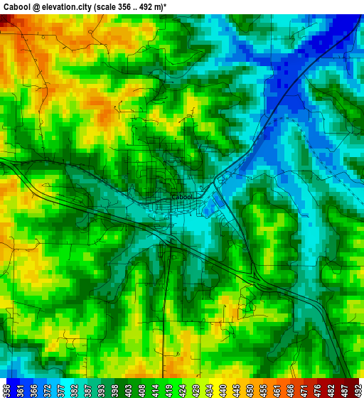 Cabool elevation map