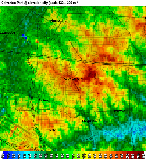 Calverton Park elevation map