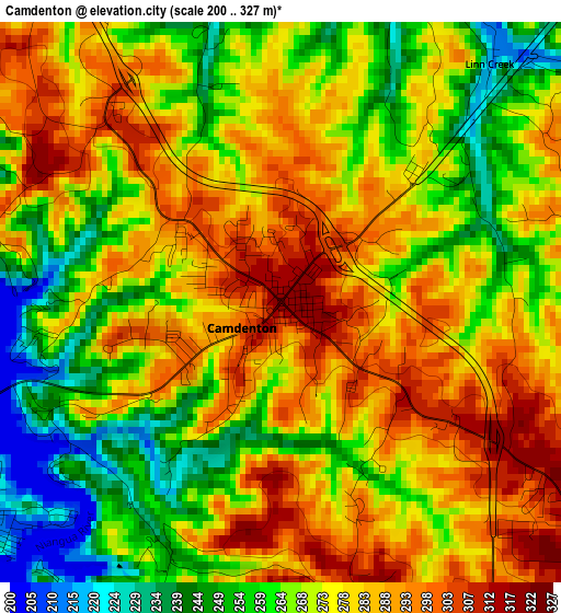 Camdenton elevation map