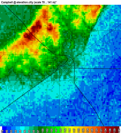 Campbell elevation map