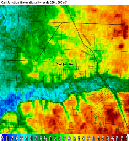 Carl Junction elevation map