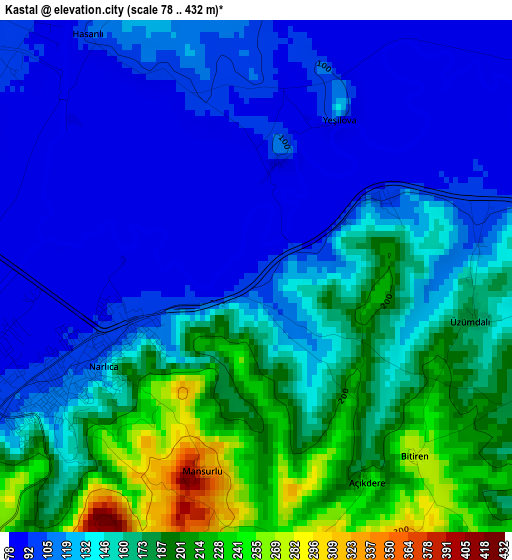 Kastal elevation map