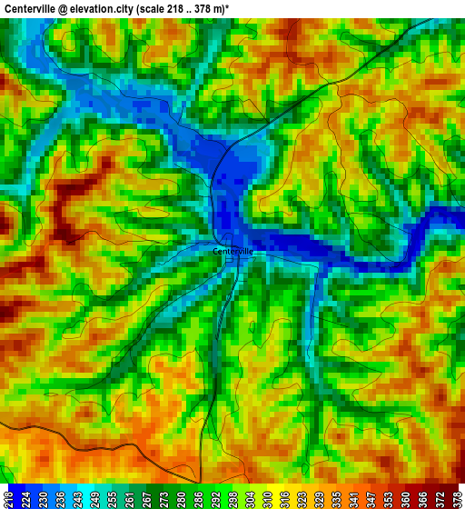 Centerville elevation map