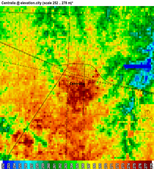 Centralia elevation map