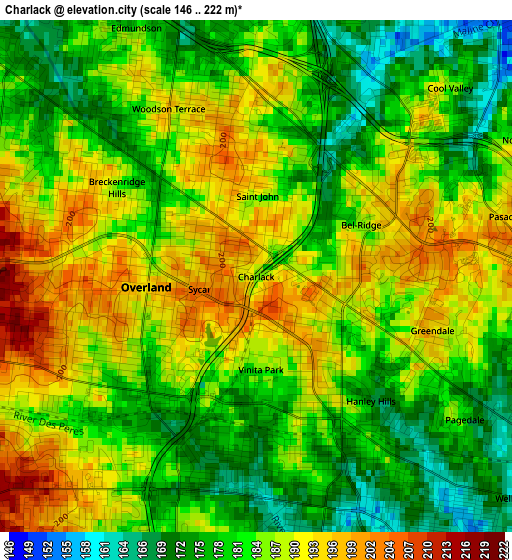 Charlack elevation map