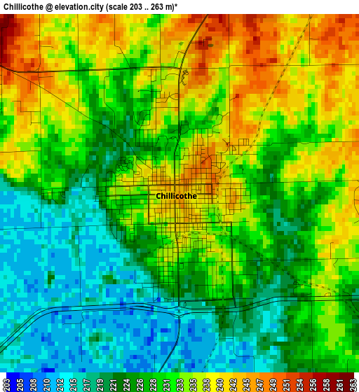 Chillicothe elevation map