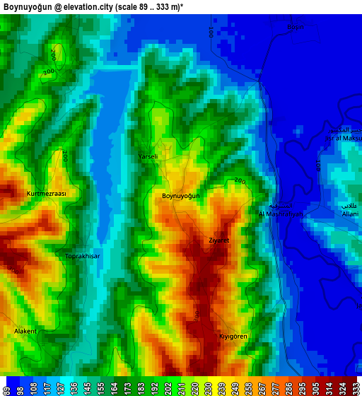 Boynuyoğun elevation map