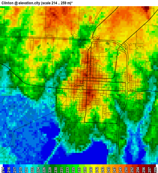 Clinton elevation map