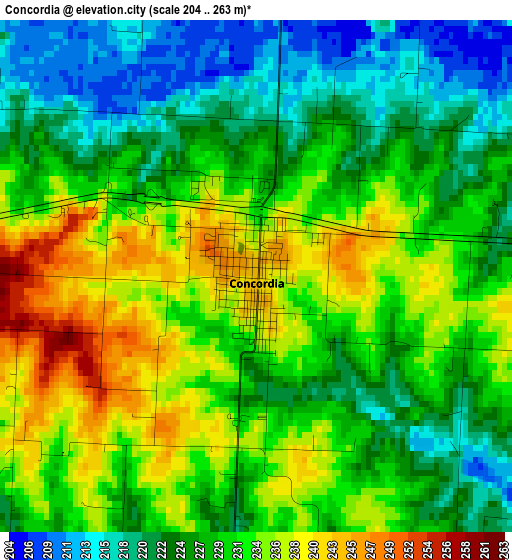 Concordia elevation map