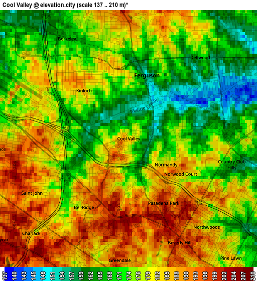 Cool Valley elevation map