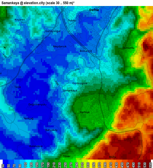 Samankaya elevation map