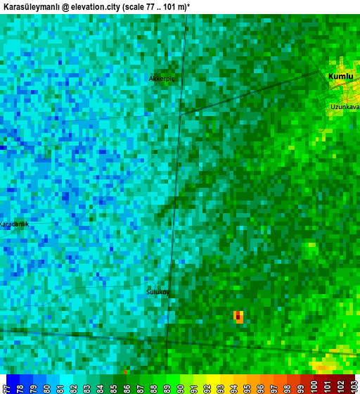 Karasüleymanlı elevation map