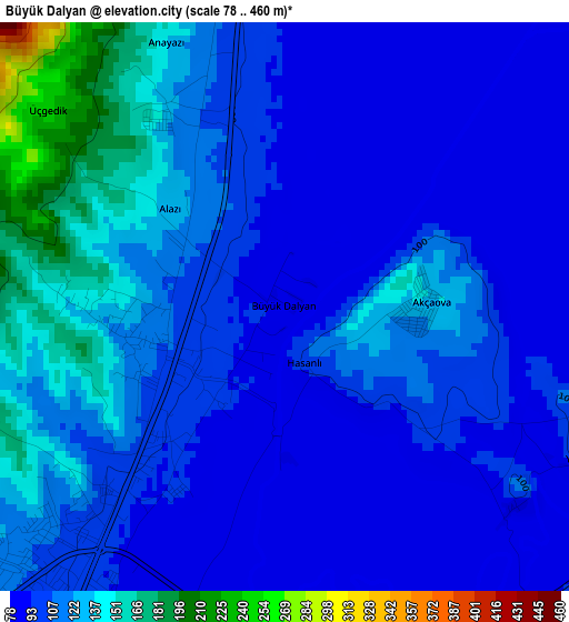 Büyük Dalyan elevation map