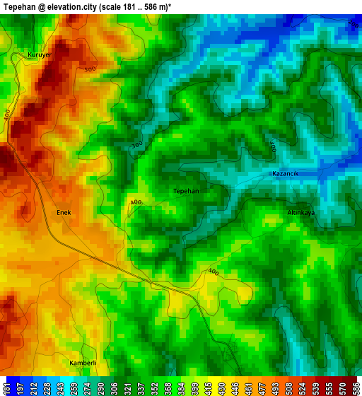 Tepehan elevation map