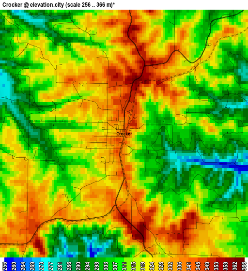 Crocker elevation map