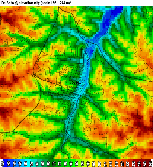 De Soto elevation map