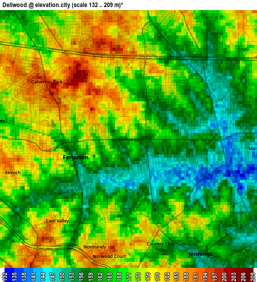 Dellwood elevation map