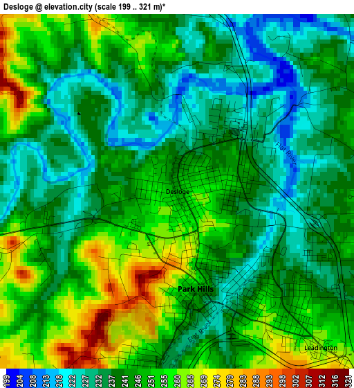 Desloge elevation map