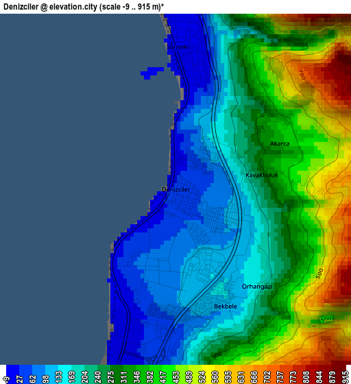 Denizciler elevation map