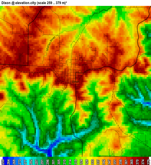 Dixon elevation map