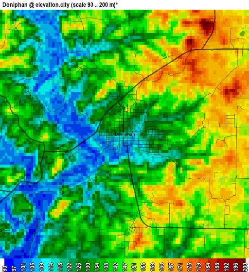 Doniphan elevation map