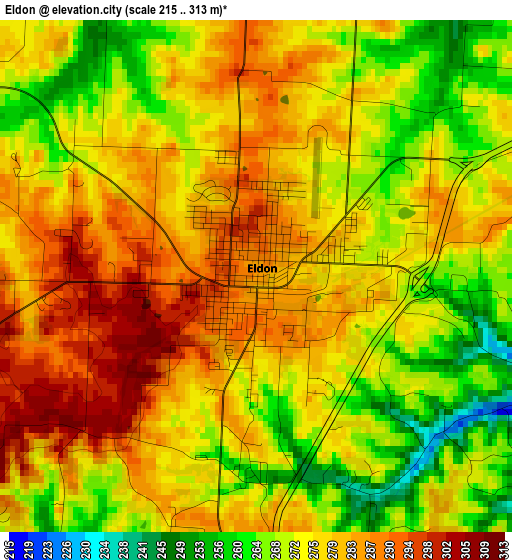 Eldon elevation map