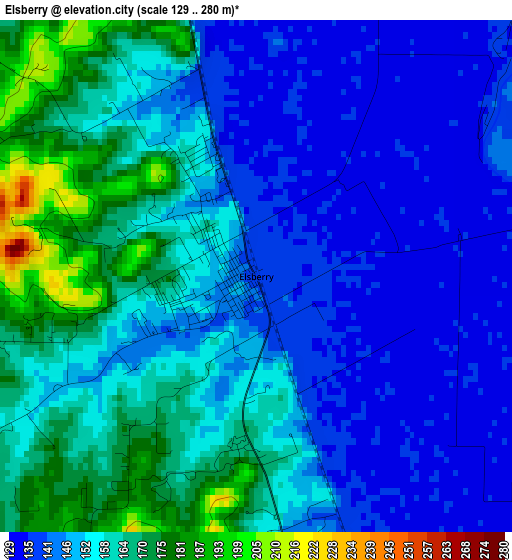 Elsberry elevation map