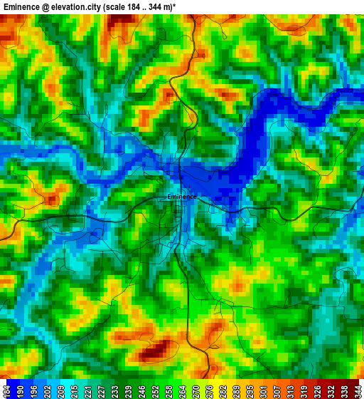 Eminence elevation map