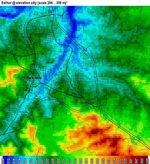 Esther elevation map