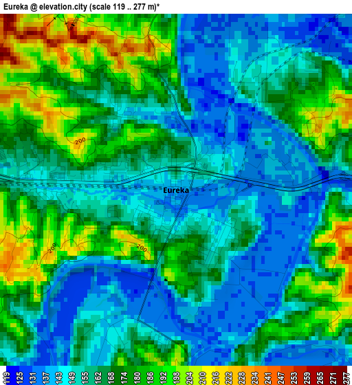 Eureka elevation map