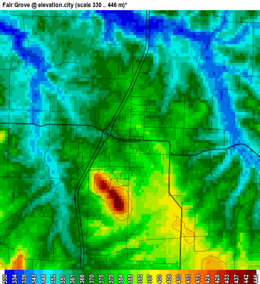 Fair Grove elevation map