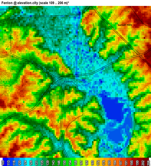 Fenton elevation map