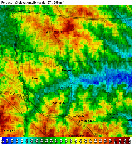 Ferguson elevation map