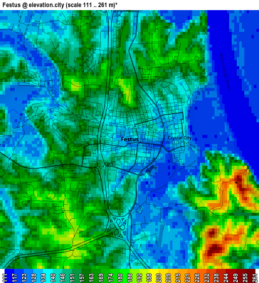 Festus elevation map