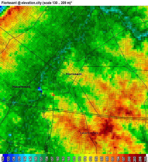 Florissant elevation map