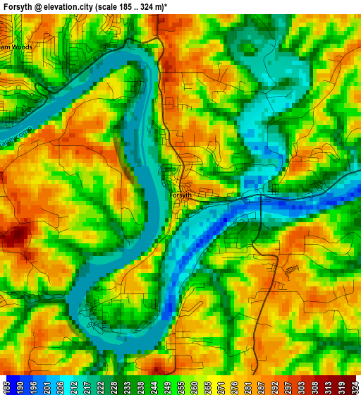 Forsyth elevation map