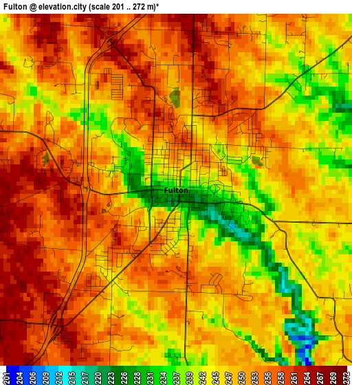 Fulton elevation map