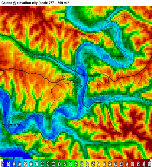 Galena elevation map