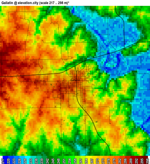 Gallatin elevation map