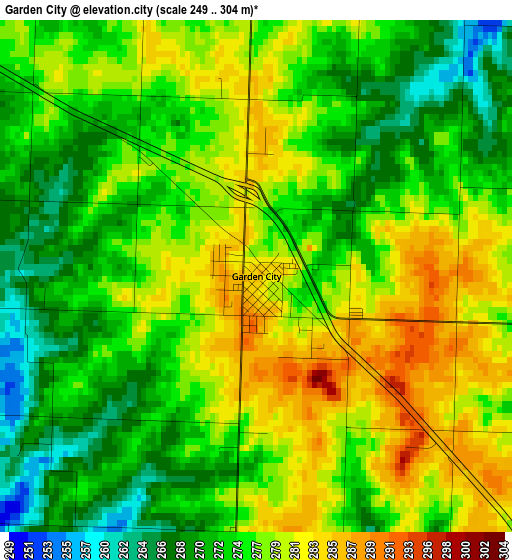 Garden City elevation map