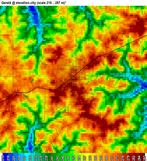 Gerald elevation map